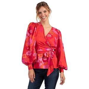 Trina Turk Aquatic Floral Wrap Top
